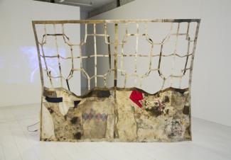 install view of textile sculpture