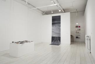  [L to Right] Candice Okada, In Response To The "Home", photomontage magazine inserts, 2015. Loes van Bruinessen, Overshie - 0.1, analog and digital photograph on plotter paper, 2014. Emmalena Frederiksson with Sarah Fdili Alaoui, Isabelle Kirouac, Alexa Mardon, Erika Mitsuhashi, Layla Mrozowski, Ashley Whitehead, DANCE WORK/WORK DANCE, sound & sporadic dance work, 2015. Access Gallery.