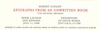 Flyer Epigraphs from an Unwritten Book