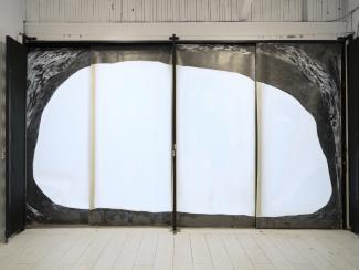 Wide-shot of Tiffany Law's piece titled 'slippery pool of time'. 